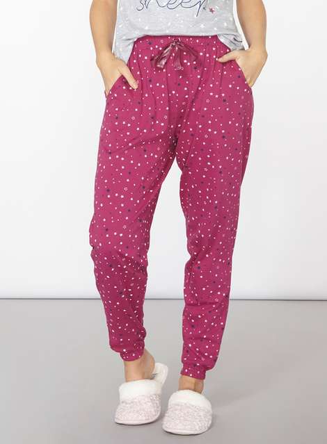 Purple Star Print Pyjama Bottoms